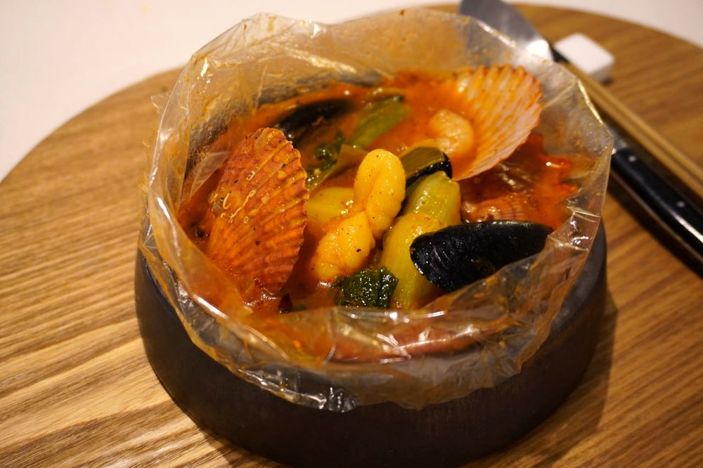 Papillote, plated